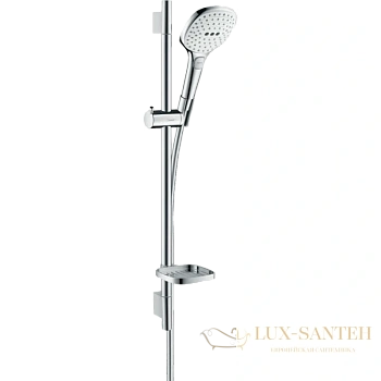 душевой гарнитур hansgrohe raindance select e 26622400 ecosmart, белый - хром