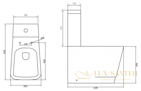 бачок для унитаза belbagno romina bb121t 3/4,5 л, белый