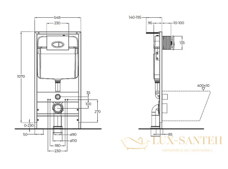 инсталляция belbagno bb026 для подвесного унитаза без клавиши смыва, оранжевый