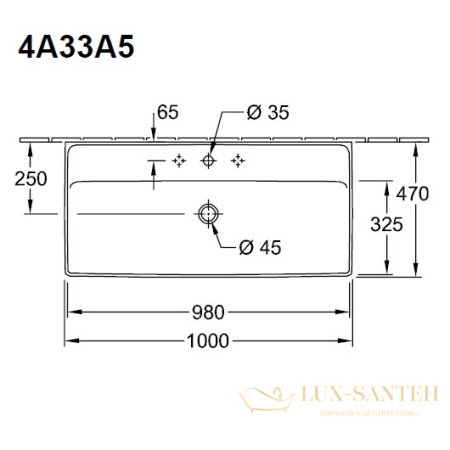 раковина villeroy & boch collaro 4a33a5r1 ceramicplus 1000х470 мм, белый