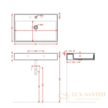 раковина artceram scalino scl008 01 00 накладная 75*48 см, белый глянцевый