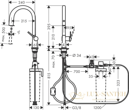 смеситель для кухни hansgrohe aqittura m91 76803000