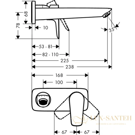 смеситель для раковины hansgrohe talis e 71734700, белый