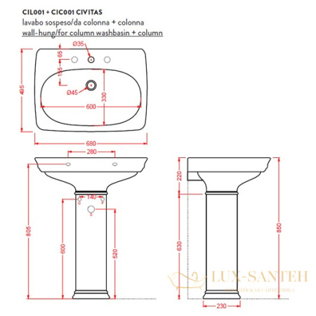 пьедестал artceram civitas cic001 34 00, серый