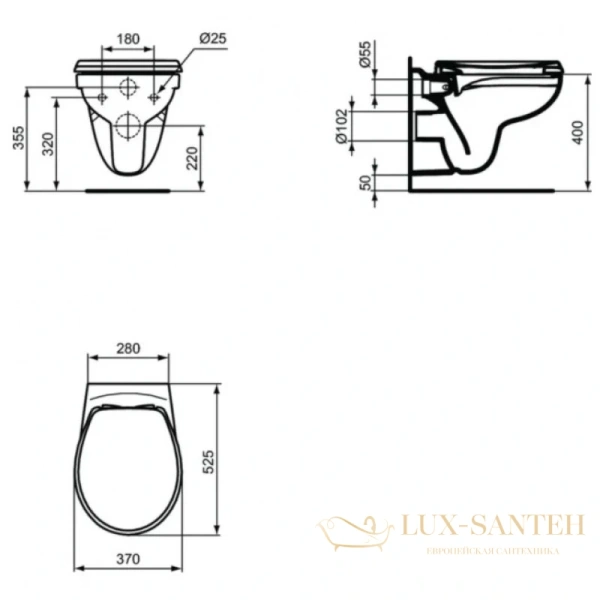 подвесной безободковый унитаз ideal standard eurovit k881201 с сиденьем микролифт, белый