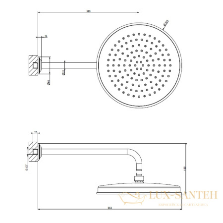 верхний душ gessi venti20 65149.031 ø 300 мм, хром