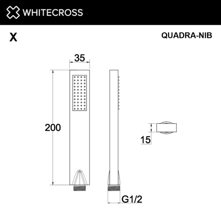 душевая лейка whitecross quadra-nib, брашированный никель