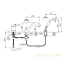 смеситель на борт ванны nicolazzi el capitan, 3414bz75, на 3 отверстия, с ручным душем, бронза