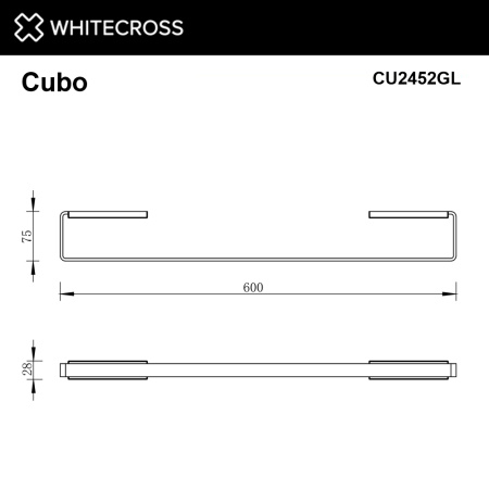 полотенцедержатель 600 мм. whitecross cubo cu2452gl, золото