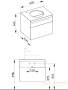 тумба под умывальник keuco stageline, 32854300000, 650x550x490 мм, к/ф: белый (ламинир. матовый)/белый глянцевый (стекло)