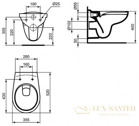 унитаз подвесной с инсталляцией ideal standard eurovit w660101