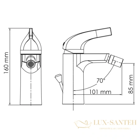 смеситель wasserkraft sauer 7106 для биде с донным клапаном, золото