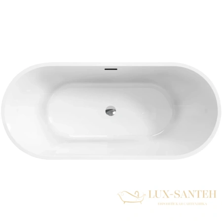 ванна акриловая свободностоящая 140x72 см belbagno uno bb701-1400-720-k, белый глянцевый