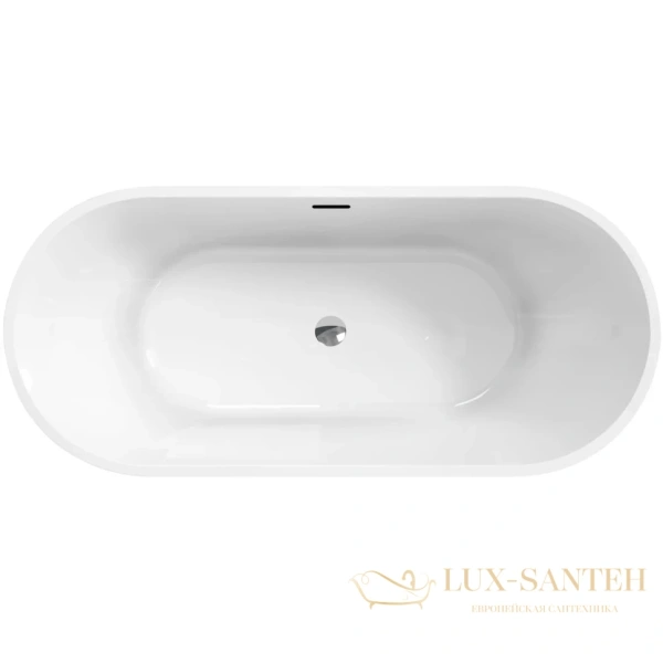 ванна акриловая свободностоящая 150x73 см belbagno uno bb701-1500-730-k, белый глянцевый