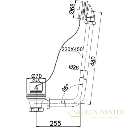 слив-перелив belbagno bb567-ovf-brn click-clack, бронза