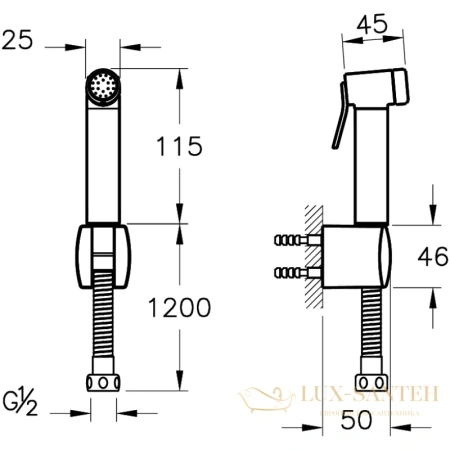 гигиенический набор vitra hygienic a4574736, черный матовый