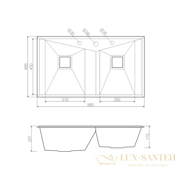 кухонная мойка omoikiri izumi 86-2 4993013, нержавеющая сталь