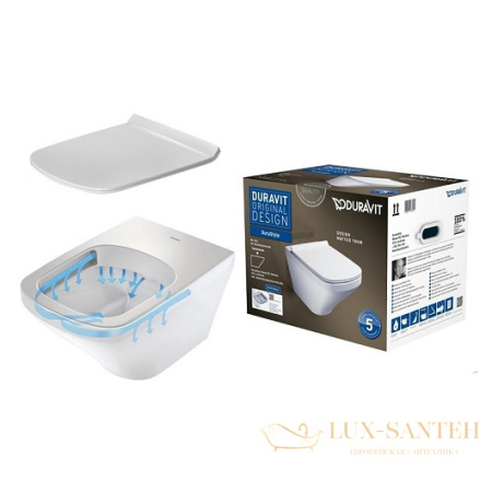 подвесной безободковый унитаз duravit durastyle 45510900a1 rimless, белый