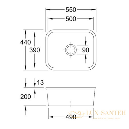 кухонная мойка villeroy & boch cisterna 60c 670601r1 ceramicplus 550х440 мм, белый