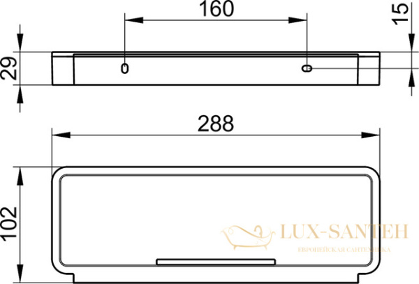 корзинка для душа keuco plan, 14958070037, нержавеющая сталь finish/темно-серый (ral 7021)