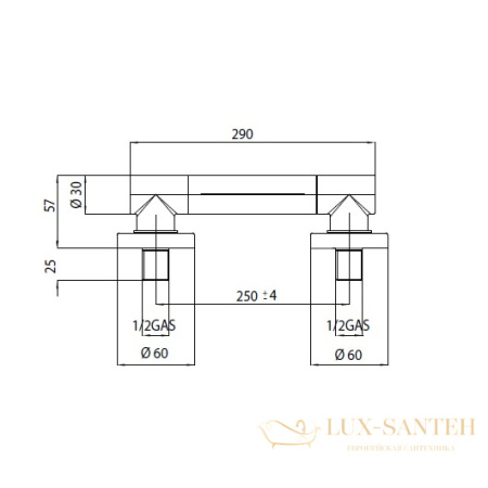 каскадный излив bossini cascata-wall 250 i00271f.030, хром