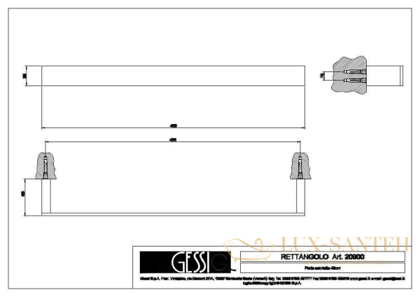 полотенцедержатель gessi rettangolo 20900.031, хром