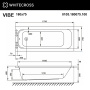 ванна whitecross vibe 180x75 "soft", 0105.180075.100.soft.wh, белый