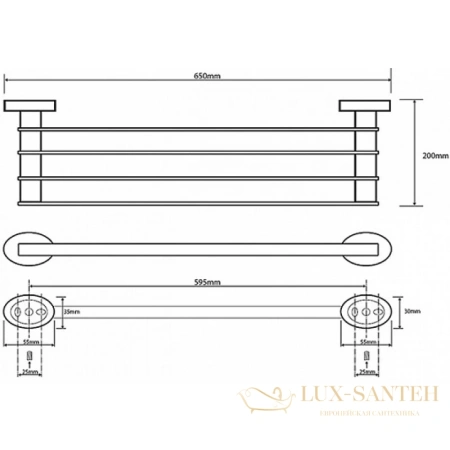 полка для полотенец 65 см bemeta oval 118412181, хром