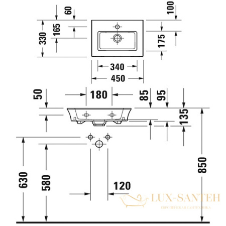 раковина duravit white tulip 0737450041 450х330 мм, белый