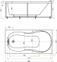 акриловая ванна aquatek мартиника 180x90 mar180-0000068 слив слева, с фронтальным экраном