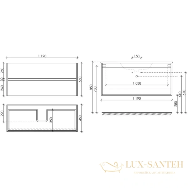 тумба sancos urban ur120-1w 119 см, белый глянец