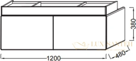 тумба под раковину jacob delafon terrace 120x48 eb1188-g1c белый