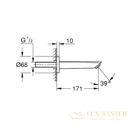 излив grohe eurosmart 13448003 для ванны, хром