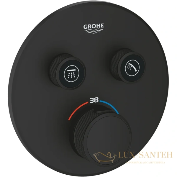 термостат для ванны grohe grohtherm smartcontrol 29507kf0 встраиваемый, черный матовый