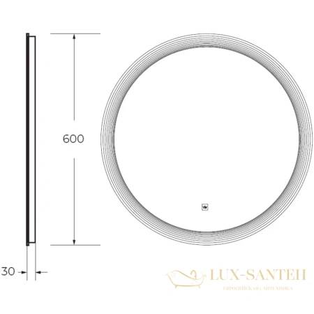 зеркало cezares eco czr-spc-eco-600-led-tch 60x60 см 