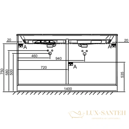 тумба jacob delafon odeon rive gauche eb2536-r9-n18 140 см, белый