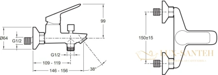 комплект смесителей jacob delafon lucien e20850ru-cp хром