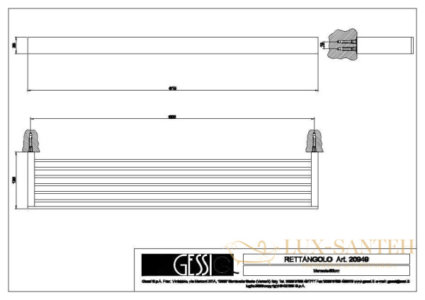 полка gessi rettangolo 20949.031, хром