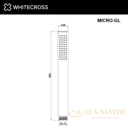 душевая лейка whitecross micro-gl, золото