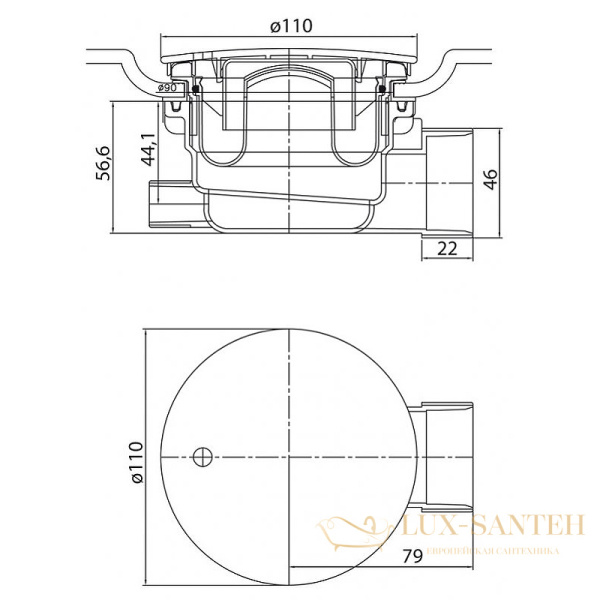 акриловый поддон cezares tray a tray-a-rh-120/100-550-15-w-r для душа 120x100 r, белый