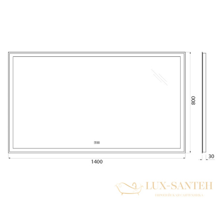 зеркало belbagno spc-grt-1400-800-led-tch-warm 140 см с подсветкой, с подогревом, с сенсорным выключателем 