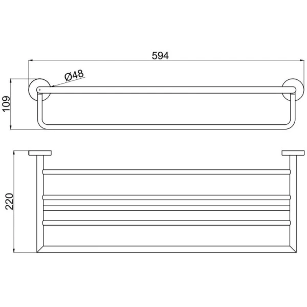 полка allen brau priority 6.31014-bn 59,4 см, никель