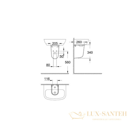 полупьедестал grohe bau ceramic 39426000, белый