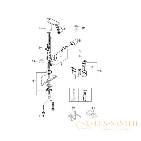 смеситель grohe eurosmart cosmopolitan 36327001 для раковины, хром