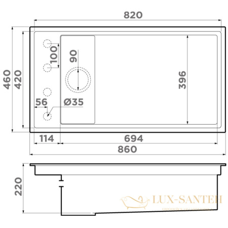 кухонная мойка omoikiri kinaru 86-u х i-gb artceramic х графит, 4997027