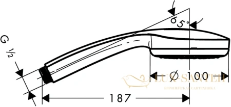 ручной душ hansgrohe croma 100 1jet 28580000 хром