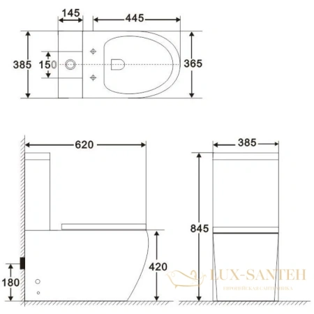 бачок для унитаза belbagno amanda bb051t, белый