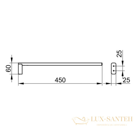 держатель для полотенец keuco edition 400 11520030000, 450 мм, одинарный, неповоротный, бронза шлифованная