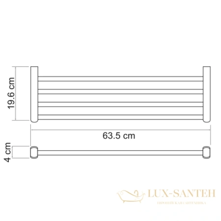 полотенцедержатель wasserkraft berkel k-6811 63,5 см, хром