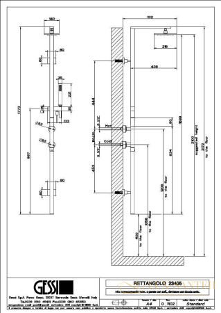 душевая система gessi rettangolo 23405.031, хром